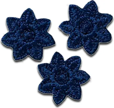 Produktbild von Mono-Quick 3 Sternchen blau - Aufnäher, Bügelbild, Aufbügler, Applikationen, Patches, Flicken, zum aufbügeln, Größe: 1,5 x 1,5 cm