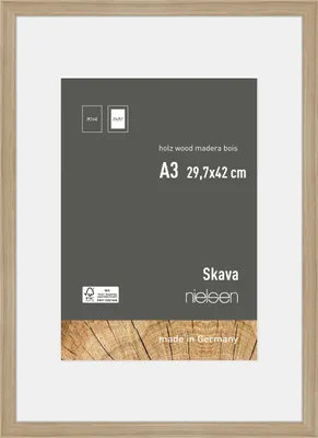Produktbild von nielsen Holz Bilderrahmen Skava Eiche, 29,7 x 42,0 cm (A3) - mit Passepartout 21x29,7 cm (A4) cm