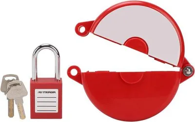 Produktbild von Handwielen Vergrendelingsgereedschap mit Schalen-Design - 25 bis 64 mm - mit Sicherheits- und Zuverlässigkeitsfunktion - inklusive Hängeschloss.