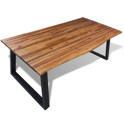 Image de vidaXL Table à manger en bois massif d'acacia 200 x 90 cm