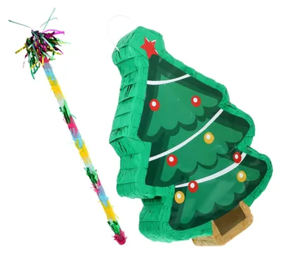 Produktbild von Weihnachtliche Piñata in Baumform mit Süßigkeiten gefüllt für Partydekoration