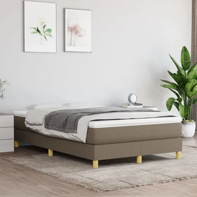 Produktbild von The Living Store Boxspringbett mit Matratze Taupe 120x200 cm Stoff