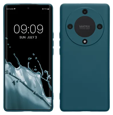 Produktbild von kwmobile Slim Case kompatibel mit Honor Magic5 Lite 5G Hülle - Handyhülle aus Silikon in Petrol matt