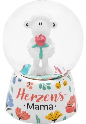 Schneekugel Herzensmama, 6,5 cm, Polyharz, Glitzer