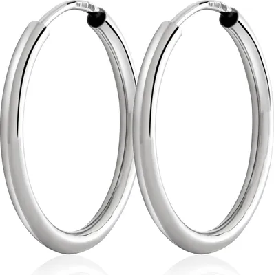 Produktbild von Paar 20mm Creolen 925 Sterling Silber 2,0mm starke Ohrringe Silber Ohrschmuck