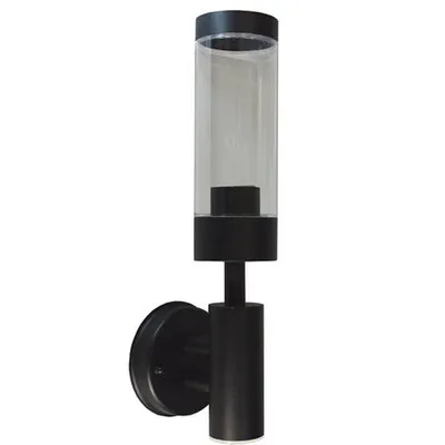 Productafbeelding van Wandlamp, gevelverlichting, rond buisvormig, E27, zwart, IP44