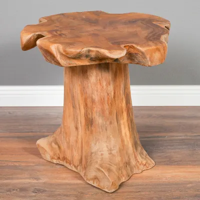Produktbild von Massivholz Teak Beistelltisch MELAYA Natural ca.D 45cm Unikat