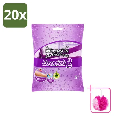 Productafbeelding van 20 x Wilkinson Essentials wegwerpscheermesjes voor dames met antisliphandgreep - Voordeelpakket - 20 stuks