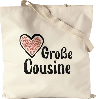 Produktbild von Große Cousine Stoffbeutel Jutebeutel Canvas Love Beschützerin Liebe Familie Spaß Freude Cousinen Geborgenheit Zusammenhalt