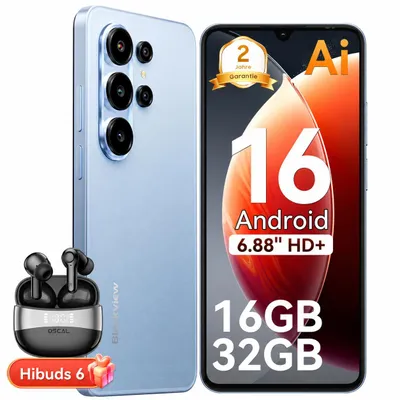 Produktbild von Blackview Wave 10C 6.88" smartphone Ohne Vertrag incl Hibuds 6, Android 16, 120Hz,1080p, Dual SIM, Face ID, 5000 mAh, Gemini AI, DokeOS 5.0, 1080p, 4G