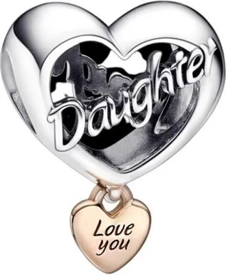 Image de Pandora 782327C00 Charm Damen Love You Daughter Herz Silber Roségold