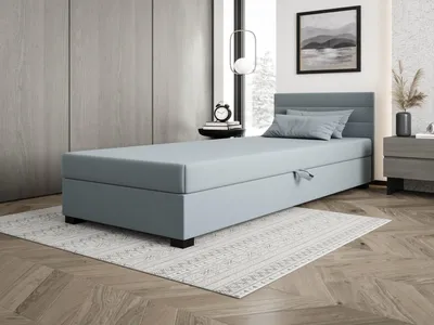 Obrázok produktu pre Čalúnená posteľ 110x195 KASANDRA 1 s úložným priestorom - modrošedá
