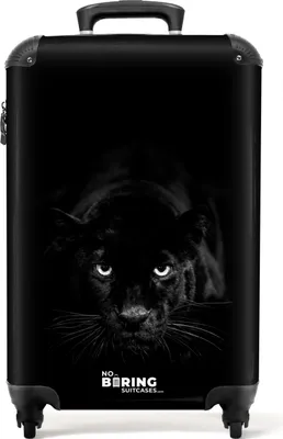Produktbild von NoBoringSuitcases.com® - Koffer schwarz - Schwarzer Panther - 55x35x25Handgepäck Koffer 55x35x20 cm, 36L,