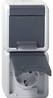 Image de GIRA 4780 30, Schuko, gris, plastique, thermoplastique, résistant aux chocs, incassable, 250 V, 16 A