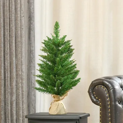 Produktbild von Weihnachtsbäume mit Zementständer Mini-Christbaum Künstlichen Weihnachten Tannenbaum Weihnachtsdekoration 60 cm hoch