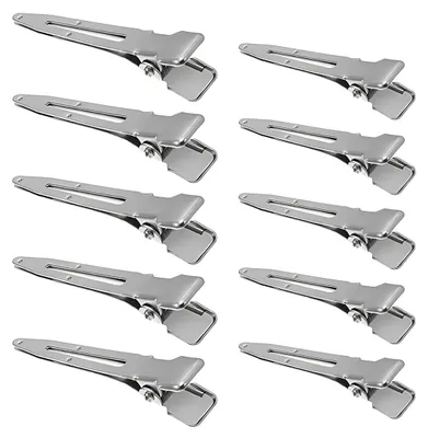 Produktbild von EnteBill 10-teiliges Haarspangen-Set, Krokodilklemmen, Metallhaarnadeln für Damen, Friseursalons, DIY-Haarstyling für Mädchen (5,5/4,5 cm) (silber)