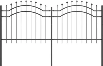 Produktbild von Gartenzaun Woerden Grau 240 x 140 cm Pulverbeschichteter Stahl