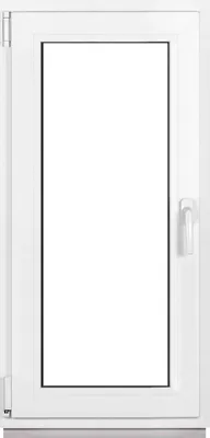 Obrázek produktu pro Plastová okna Framex pro sklepy Bílá Šířka x výška 60 x 120 cm (600 x 1200 mm) dvojitá (32 mm) otočná/sklopná DIN levá - Premium - všechny velikosti