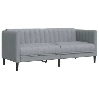 Produktbild von vidaXL Sofa 2-Sitzer Hellgrau Stoff