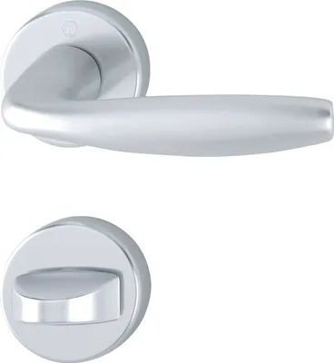 Zdjęcie produktu dla Zestaw klamek HOPPE NEW YORK – z rozetą do WC, 37–42, aluminium anodowane w kolorze srebrnym