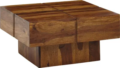 Produktbild von WOHNLING Couchtisch Massivholz 57,5x57,5x30 cm Wohnzimmertisch Sofatisch Tisch