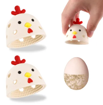 2er Set Eierbürstenreiniger aus Silikon, Kükenform, 5,5 cm