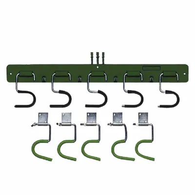 Produktbild von EGUFER HT2104 EuroFix 5 Geräteleiste, Polychlorid, 5 Haken, grün