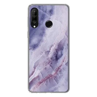 Produktbild von MuchoWow® Handyhülle Schutzhülle Hülle für Huawei P30 Lite Naturstein - Lila - Edelsteine und Mineralien Silikon Softcase Handy Hülle - Handyhülle