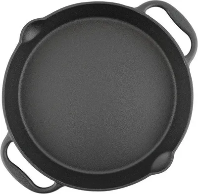 Immagine prodotto di Padella per grigliare in ghisa con due manici e piedini - 35 cm