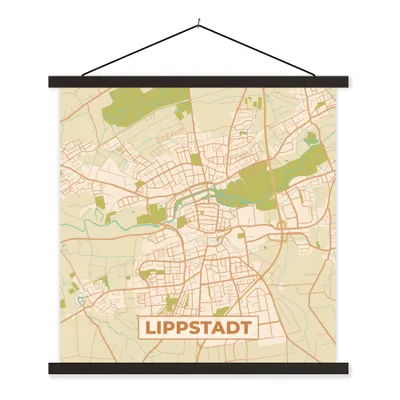 Produktbild von MuchoWow® Textilposter Karte - Lippstadt - Karte - Stadtplan - Vintage 40x40 cm mit schwarzem Rahmen - Fotos
