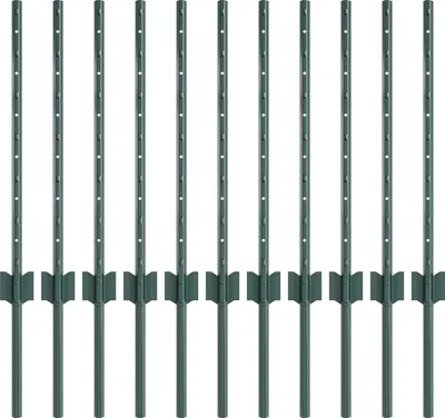 Produktbild von 2025 Moderne Zaunpfosten 11 Teile U- Kanal Grün 60 cm Stahl - Zaunzubehör Hommie94134