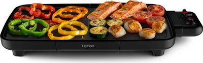 Produktbild von Tefal Plancha Booster CB6428, Schwarz, Rechteckig, Tasten, Drehregler, 1300 cm², 500 x 260 mm, 1,2 m