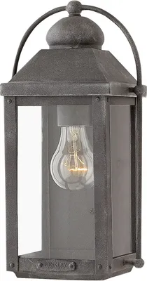 Produktbild von Außenwandlampe Aluminium Glas H: 33,5 cm IP44 Zink verwittert E27 Vintage Wandlampe außen