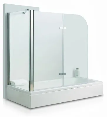 Immagine prodotto di Cabina doccia Mucola Vasche da bagno Attacco per vasca in vetro ESG Divisorio doccia Schermo pieghevole per vasca da bagno Schermo doccia - 70+120x140 vetro