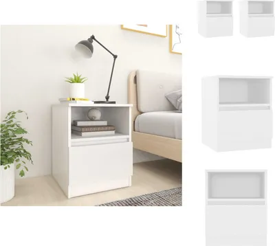 Immagine prodotto di vidaXL Comodini 2 pz. Bianco 40x40x50 cm Materiale a base di legno - Comodini