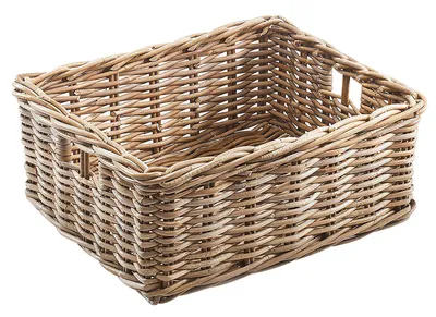Produktbild von Kobolo kosz rattanowy półka kosz kosz do przechowywania kwadratowy rattan Kubu szary duży - 52L x 40W cm x 20H cm