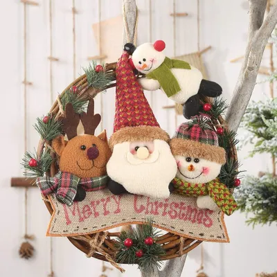 Image de Couronne de Noël festive pour la décoration de portes et de fenêtres