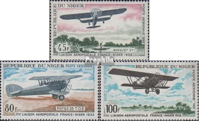 Produktbild von Briefmarken Niger 1968 Mi 182-184 (kompl.Ausg.) postfrisch Flugpostverbindung