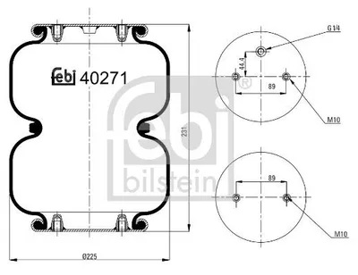 Obrázek produktu pro FEBI BILSTEIN Pružinové měchy, vzduchové odpružení Článek: 40271