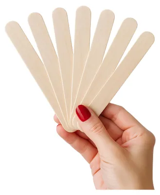 Produktbild von Belle Vous Verschiedene Holzspatel Waxing (500Stk) - Einweg Kosmetik Spatel zur Haarentfernung - Holzstäbchen Klein, Mittel und Groß zum Waxing &