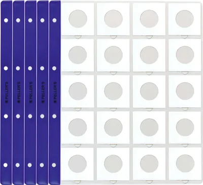 Immagine prodotto di Manicotti per portamonete, 20 scomparti per ogni manicotto. confezione da 10. Per l'album di monete PELLER'S XL.