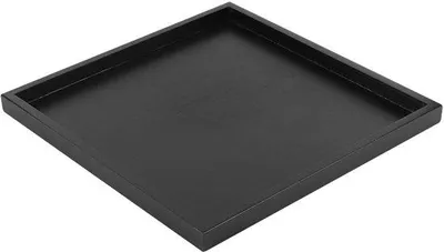 Immagine prodotto di Vassoio quadrato in legno per snack tè caffè - Vassoio antiscivolo 30x30x2cm Nero
