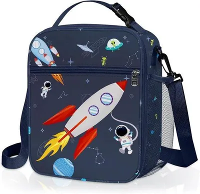 Produktbild von Isolierte dunkelblaue Lunchbox mit Weltraumdesign für Kinder