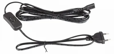Produktbild von Netzkabel 3 m Eurostecker + Schalter 300SW C7 auf 2-pin Euro Doppelbuchse schwarz
