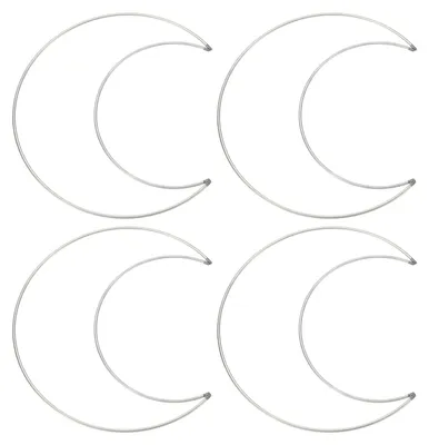 4er-Pack Dreamcatcher-Ringe, Metall, 20 cm, Silber