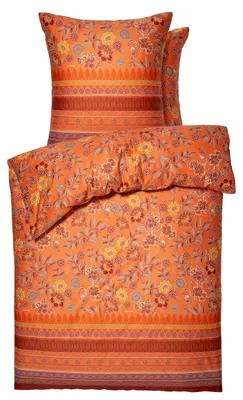Produktbild von Bassetti Satin-Bettwäsche-Garnitur Varigotti Farbe ORANGE O1 Größe 135x200+80x80