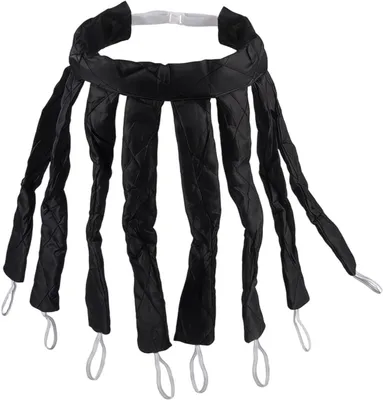 Produktbild von Hitzefreies Lockenband für Locken über Nacht, Lockenstyler mit 8 Klauen für lange und mittellange Haare, weiches Seidenstirnband für Wellen in Schwarz
