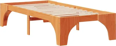 Zdjęcie produktu dla Łóżko Drewniane 75x190 Brązowe Rama Łóżka Pojedyncze do Sypialni