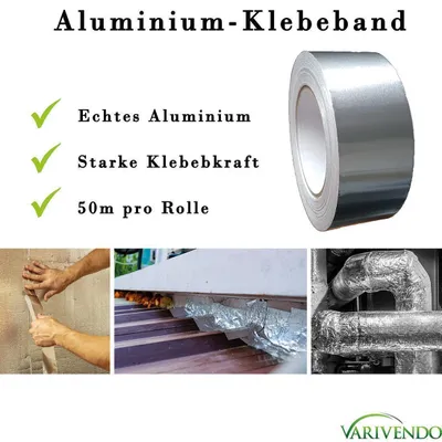 Obrázok produktu pre 5 rolí hliníkovej lepiacej pásky 50 mm x 50 m strieborná – univerzálna hliníková páska pre domácnosť, remeslá, priemysel, tesnenie a izoláciu
