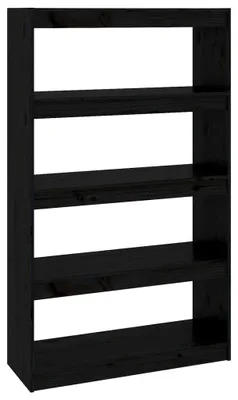 Produktbild von vidaXL Bücherregal/Raumteiler Schwarz 80x30x135,5 cm Massivholz Kiefer